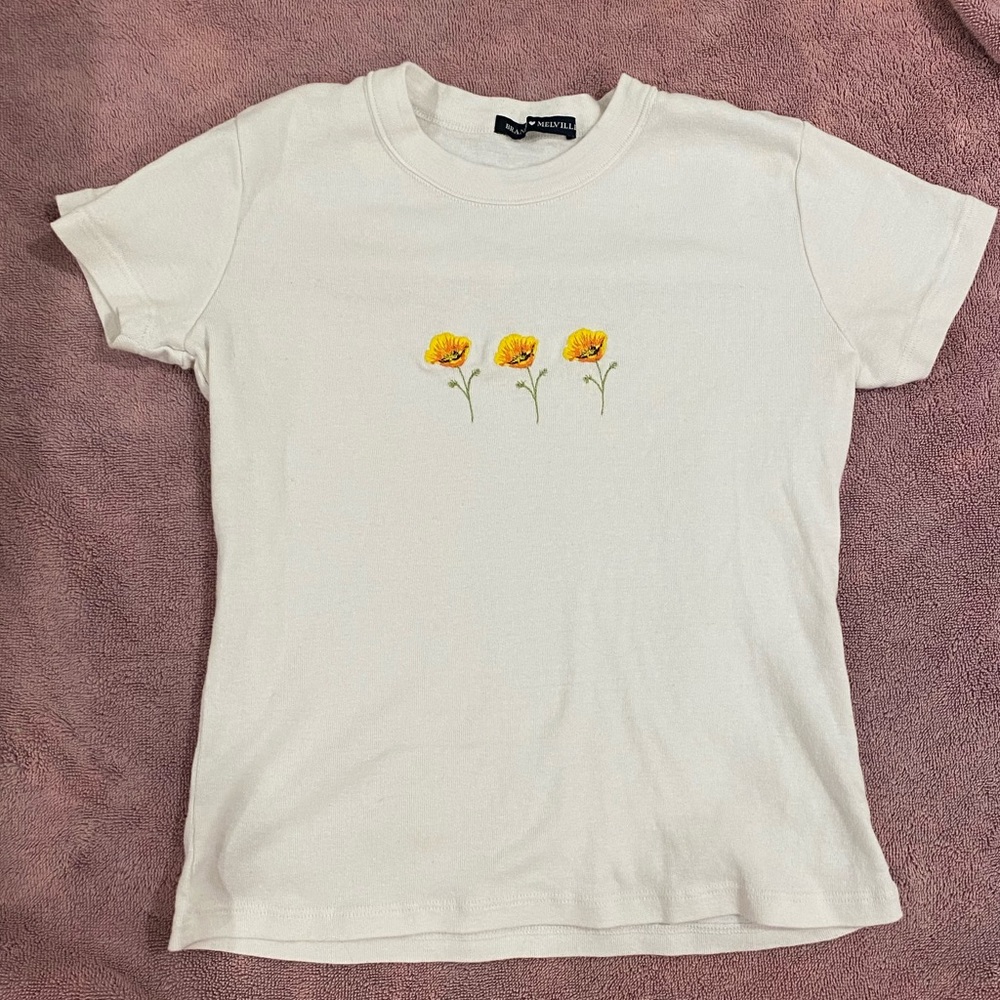 John Galt | Ashlyn Top [Poppy in White]